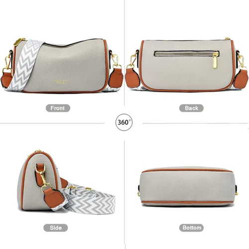 Vista 3 de YAVCOOL Bolso cruzado pequeño para mujer, con correa ancha, diseño moderno, bolso cruzado y bolso con cremallera superior