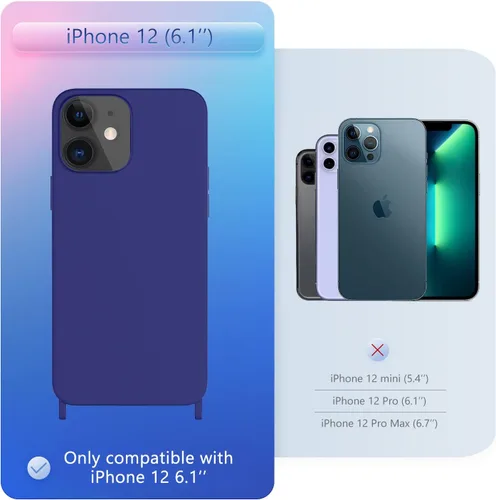 Vista 138 de Funda compatible con iPhone 8 Plus, iPhone 7 Plus/6 Plus/6S Plus con cordón, funda cruzada para iPhone con correa ajustable de silicona para iPhone