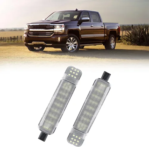 Vista 9 de 4 luces LED de cortesía para puertas para Chevy Silverado GMC C/K Compatible con Sierra 1500 2500 3500, Suburban, Avalanche, Hum-mer H2 Yukon