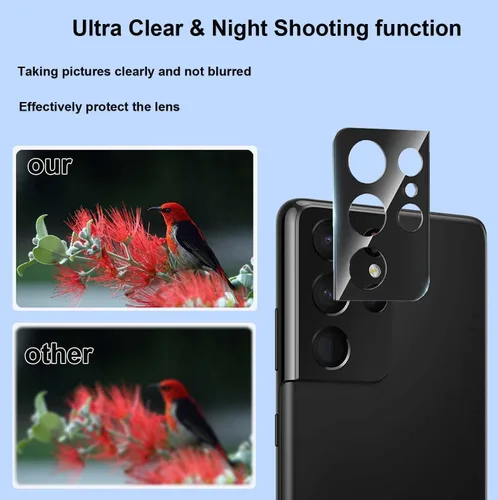 Vista 5 de Protector de pantalla de privacidad para Samsung Galaxy S21 Ultra 5G de vidrio templado de 6.8 pulgadas (paquete de 2) con protector de lente
