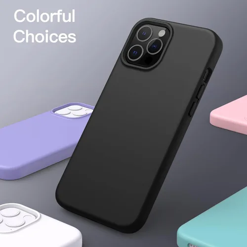 Vista 6 de JETech Funda de silicona para iPhone 12 Pro Max de 6.7 pulgadas, suave al tacto, funda protectora de cuerpo completo, a prueba de golpes con forro