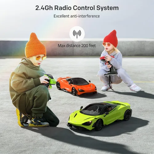 Vista 6 de MIEBELY Carro de Control Remoto, McLaren Rc Cars con Licencia Oficial Escala 1/12 7.4V 900mAh Carro de Juguete con Modelo Rápido de 12km/h Faro