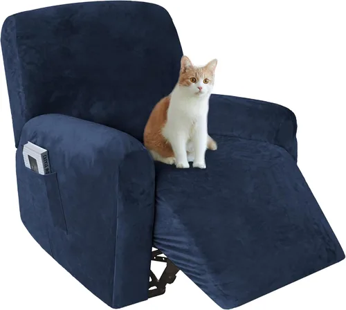 Vista 19 de 4 fundas de terciopelo grueso para silla reclinable, funda elástica para sofá reclinable de cuero, para sofá reclinable de casa rodante