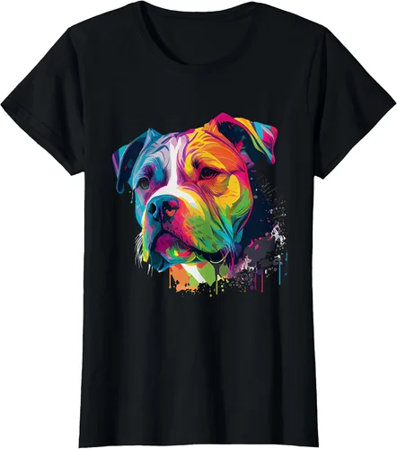 Vista 112 de Colorful American Bulldog American Bully Men Women T-Shirt Asphalt Grey