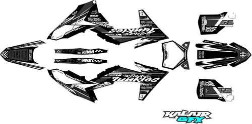 Vista 6 de Kit de gráficos para KTM Motocross 4-Stroke 250 SX-F, 350 SX-F y 450 SX-F (2023) Rugged Series Cyan 16 Mil - Adhesivo para motocicleta Dirt Pit