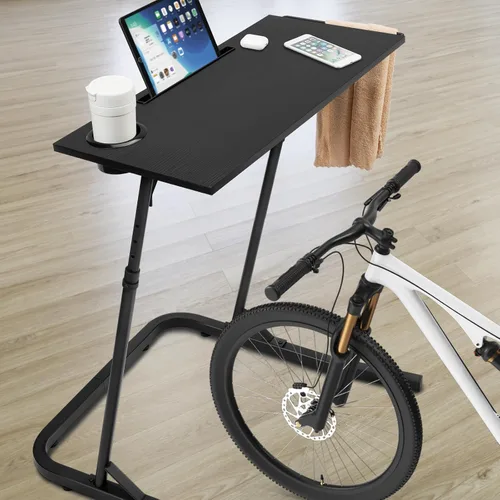 Vista 8 de ikkle Escritorio de entrenamiento de bicicleta con ruedas, escritorio de cinta de correr ajustable, escritorio de pie con ruedas para caminar