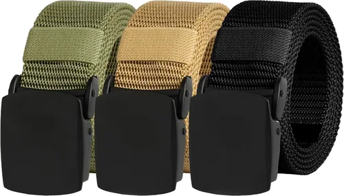 Vista 25 de UNGGJKB Men's Tactical Belt, Nylon Casual Elastic Belt, Work Belt That Can Be Cut And Adjusted