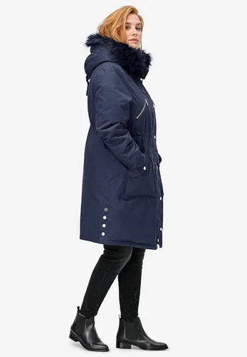 Vista 3 de ellos Parka tipo parka de talla grande con cremallera lateral y frontal para mujer, Multi