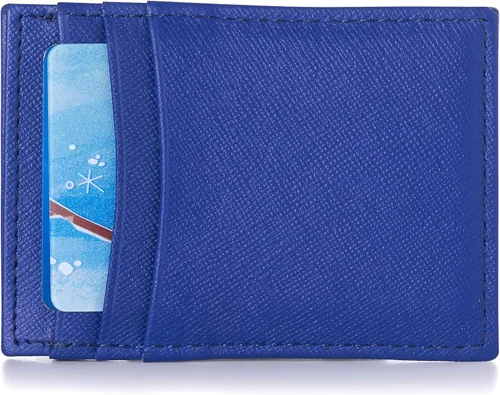 Vista 2 de Alpine Swiss Billetera minimalista de cuero de grano superior para hombre con bolsillo frontal