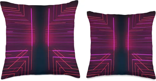 Vista 3 de PP Accessories Retrowave Art 80s Vaporwave Synthwave Throw Pillow, 16x16, Multicolor