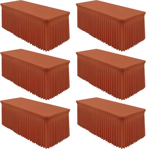 Vista 41 de Paquete de 2 manteles color azul bebé para mesa rectangular de 4 pies, manteles de elastano elásticos de 4 pies, falda blanca rectangular para baby