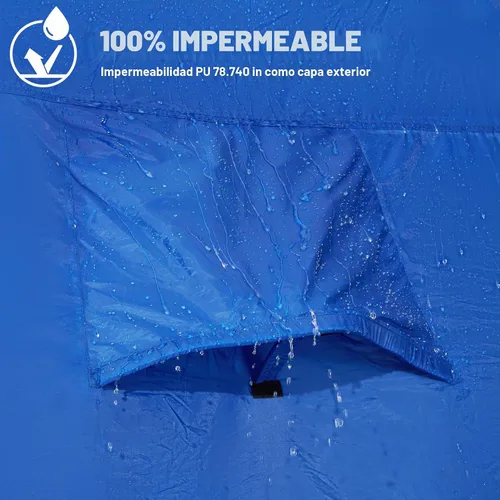 Vista 5 de GoHimal Tienda de campaña para camioneta, impermeable, PU2000 mm, doble capa para cama de camioneta de 5.5-6.0 pies, tienda de campaña portátil