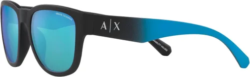 Vista 3 de Armani Exchange - Gafas de sol para hombre, montura negra mate, lentes gris oscuro, 2.126 in