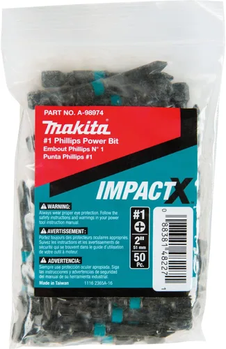 Vista 8 de Makita A-96643 Impactx 1 Phillips 2″ Power Bit, 2 Pack