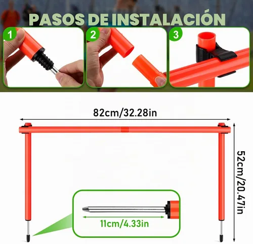 Vista 3 de TOBWOLF 6PCS 6FT Adjustable Soccer Agility Training Poles Naranja (postes verticales u obstáculos horizontales)