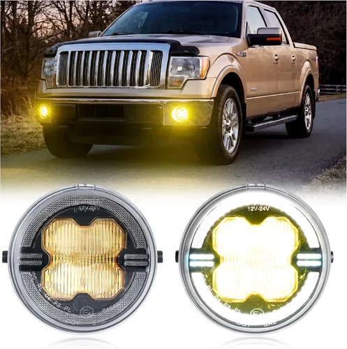 Vista 7 de Fog Lights for 2006-2014 F150 Yellow DRL OEM Fit U-V Coated 3D Lighting