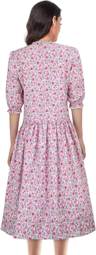 Vista 5 de Disfraz de Barbara para mujer, vestido floral rosa, traje de fiesta de disfraces de Halloween