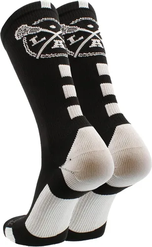 Vista 6 de MadSportsStuff LAX Lacrosse Socks with Lacrosse Sticks Athletic Crew Socks (multiple colors)