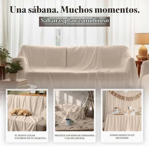 Vista 5 de Utopia Bedding Sábana encimera – 1 paquete (individual, beige) – Tela de microfibra suave cepillada – Sábana superior resistente al encogimiento y a