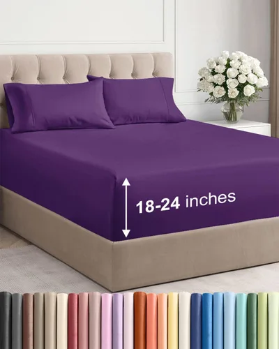 Vista 18 de Sábanas individuales de bolsillo extra profundo, sábanas transpirables y refrescantes de 3 piezas, juego de sábanas de lujo para hotel, suaves, sin