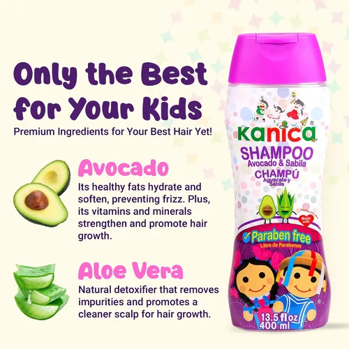 Vista 2 de KANICA Champú sin parabenos con aloe vera y aguacate. Champú para la familia