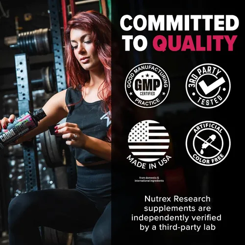 Vista 7 de Nutrex Research CARNIBURN Advanced L Carnitina líquida 3000mg con MitoBurn, InnoSlim y GBBGO (31 porciones, Berry Blast)