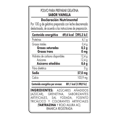 Vista 3 de D'Gari Gelatina Postre Vainilla - Dgari Vainilla paquete de 5 (VAINILLA)
