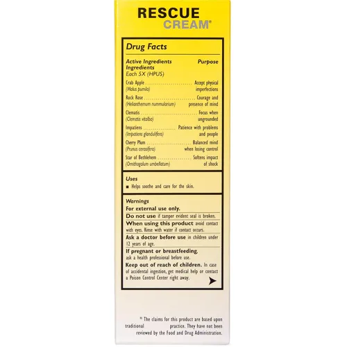Vista 3 de Bach RESCUE Cream, cuidado de la piel hidratante para manos, cuerpo y cara, manteca de karité, esencias florales homeopáticas para aliviar