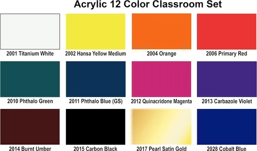 Vista 2 de Createx Colors Acrylic Classroom, 16oz_12 Color Set