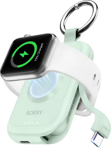 Vista 11 de RORRY CharmGo - Cargador para Apple Watch, cargador portátil de 2500 mAh Azul