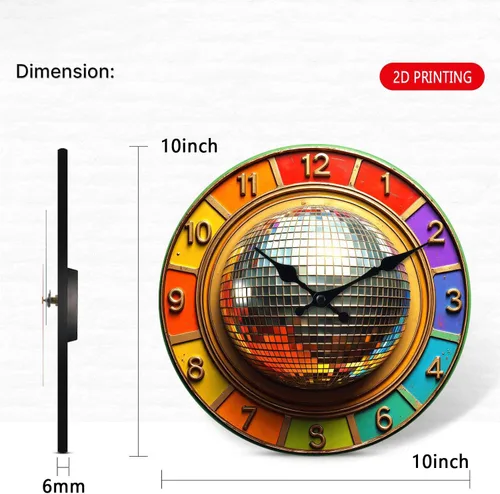 Vista 3 de Reloj de pared, reloj de pared retro sin tictac, funciona con pilas, relojes de pared de madera dorada para cocina, sala de estar, dormitorio