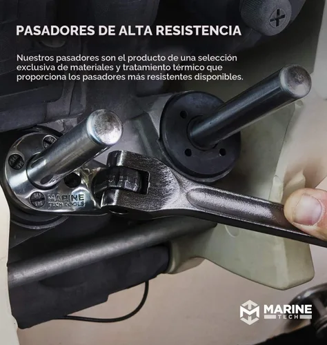Vista 2 de Marine Tech Tools - Llave de pasador Mercury de 1.220 in (AMT0021), llave de pasador fuera de borda ajustable con pines S-5, herramientas fueraborda