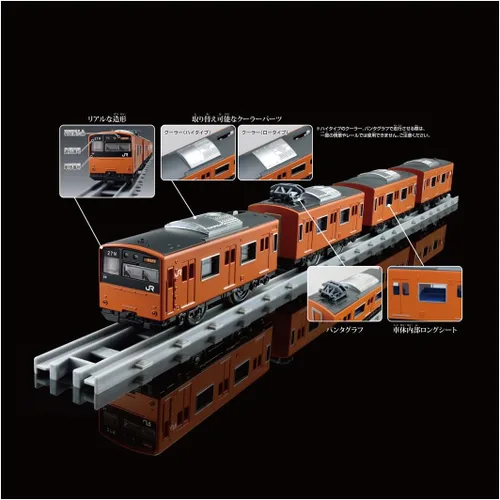 Vista 8 de Takara Tomy Plarail Real Class 201 Series Tren de cercanías (JR West Japan Orange)