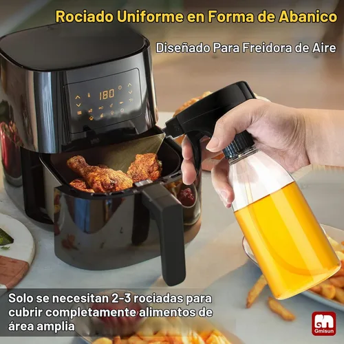 Vista 6 de gmisun Pulverizador de aceite para cocinar, paquete de 2 botellas de aceite de oliva, pulverizador de aceite de plástico de grado alimenticio de 10