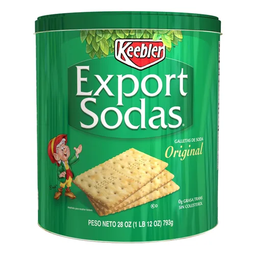 Vista 7 de Keebler Export Sodas Soda Crackers, Galletas de Sopa, Snacks para el Almuerzo, Original, Lata de 28oz (1 Lata)