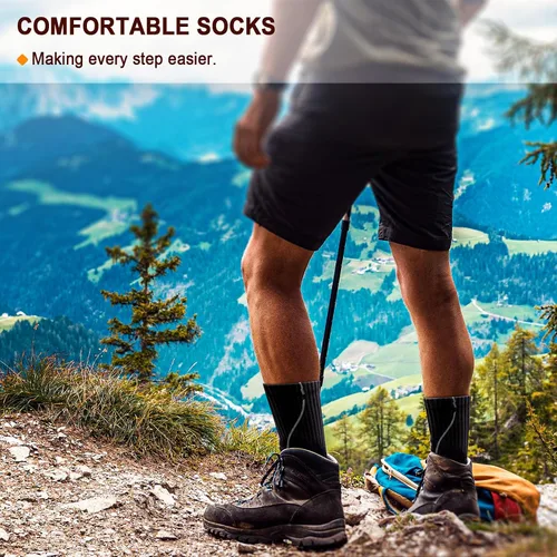 Vista 7 de BULLIANT Calcetines deportivos para hombre, 6 pares, calcetines atléticos acolchados para hombres al aire libre para correr, soporte de compresión