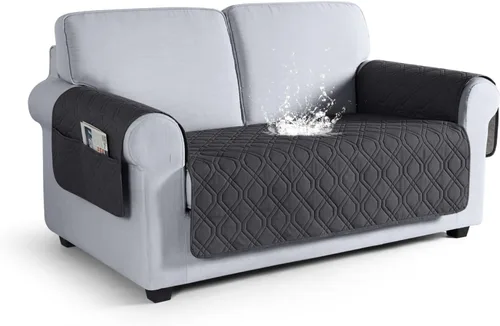 Vista 19 de VANSOFY Funda para Sofá, Fundas de Sofá Impermeables Lavables Forro Protector de Muebles Fundas de Asiento de Sofá Antideslizantes para Perros, Negro