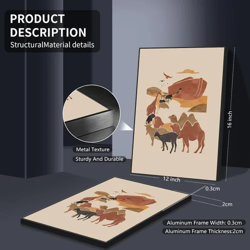 Vista 7 de OAOPIC Póster enmarcado con versículos bíblicos de la Biblia de Noé, arte de pared de historia bíblica cristiana, pintura impresa de escritura