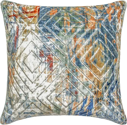 Vista 87 de The HomeCentric Funda de almohada con cremallera, funda de cojín azul de 12 x 12 pulgadas, funda de cojín de algodón bordado para sofá, diseño