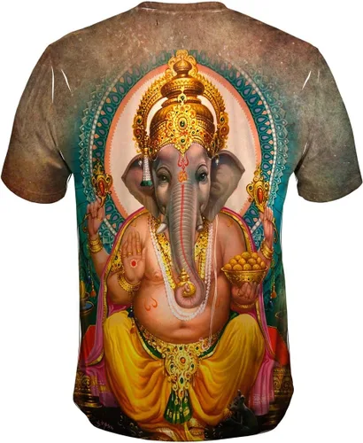 Vista 2 de Yizzam- India - Ganesh Hindu God -Tshirt- Mens Shirt-Medium Multicolored