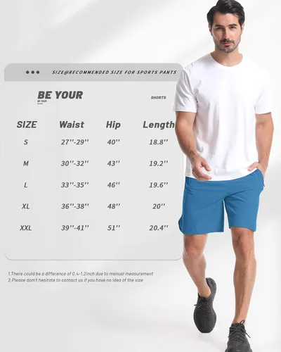 Vista 6 de CANGHPGIN Paquete de 2 pantalones cortos deportivos de entrenamiento para hombre, entrepierna de 7 pulgadas, pantalones cortos de senderismo