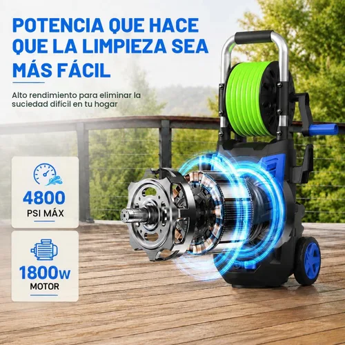 Vista 5 de Lavadora a presión eléctrica 4800 PSI 4.0GPM Lavadora de alta potencia Azul