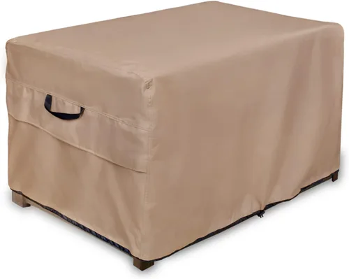 Vista 8 de ULTCOVER Caja de almacenamiento para banco de cubierta de patio - Cubiertas impermeables para mesa de hoguera rectangular al aire libre 44 x 28 Negro