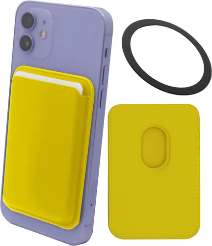 Vista 16 de Cartera magnética para tarjetas con anillo para MagSafe iPhone 14/13/12 Mini Plus y Pro Max, funda de cuero resistente y segura para teléfono