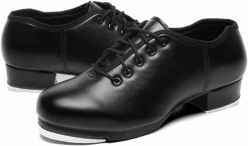 Vista 6 de Lace Up Black Tap Shoes Oxford Dance for Women Girls Adult