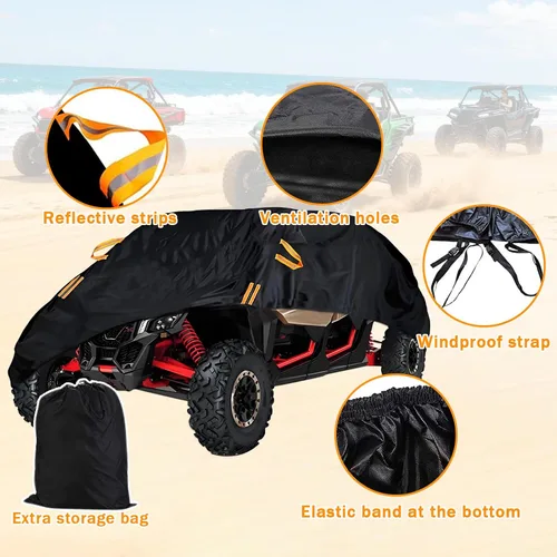 Vista 4 de Fundas UTV resistentes para CFMoto UForce 800 2014-2020, protección Oxford 210D para todo tipo de clima, cubierta lateral a lado, resistente al