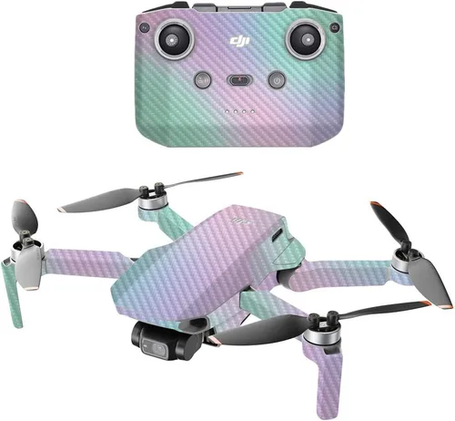Vista 15 de MIGHTY SKINS Fibra de carbono compatible con DJI Mini 2 Dron portátil – Negro abstracto Acabado de fibra de carbono texturizado protector
