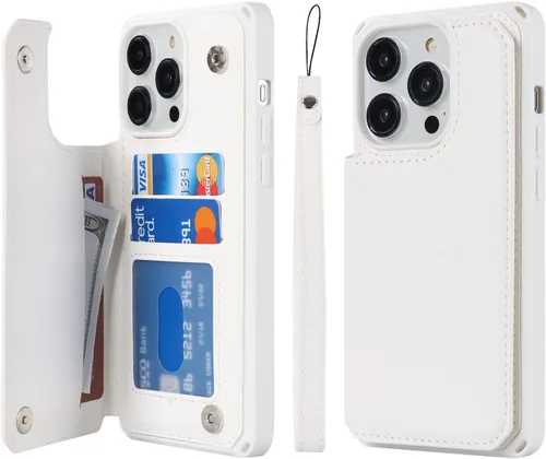 Vista 26 de Cavor Funda para iPhone 14 Pro Max con Tarjetero, Funda Cartera para iPhone 14 Pro Max para Mujeres y Hombres, Soporte de Tarjetas de Crédito