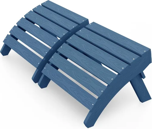 Vista 13 de MXIMU Taburete otomano plegable Adirondack para exteriores: Taburete de plástico HIPS para patio, fácil montaje, reposapiés para todo tipo de clima