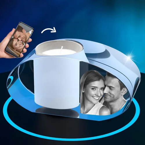 Vista 9 de ArtPix 3D Portavelas de fotos de cristal, regalos personalizados para mujeres, hombres, esposa, marido, mamá, grandes regalos personalizados con tu